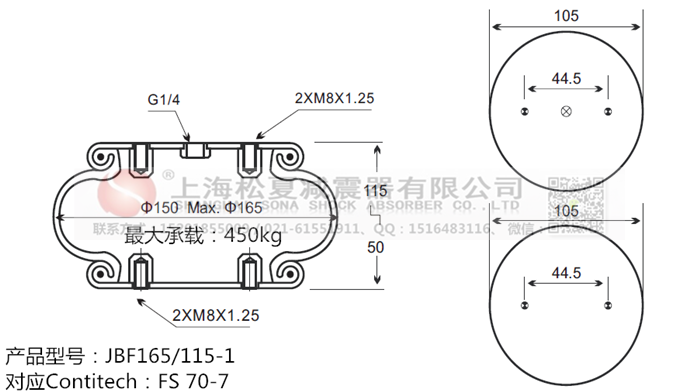 JBF165/115-1橡膠<a href='http://iiidddccc.cn/' target='_blank'><u>空氣彈簧</u></a>