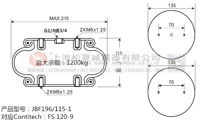 JBF196/115-1橡膠<a href='http://iiidddccc.cn/' target='_blank'><u>空氣彈簧</u></a>