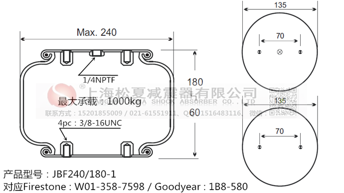 JBF240-180-1橡膠<a href='http://iiidddccc.cn/' target='_blank'><u>空氣彈簧</u></a>