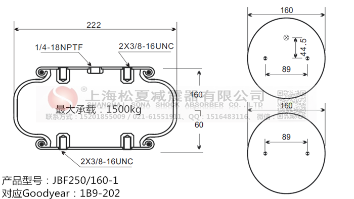 JBF250/160-1橡膠<a href='http://iiidddccc.cn/' target='_blank'><u>空氣彈簧</u></a>