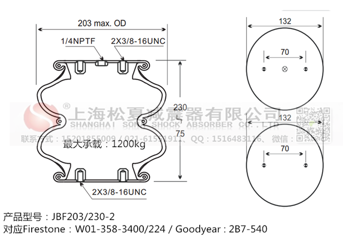 JBF203/230-2橡膠<a href='http://iiidddccc.cn/' target='_blank'><u>空氣彈簧</u></a>