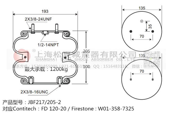 JBF217/205-2橡膠<a href='http://iiidddccc.cn/' target='_blank'><u>空氣彈簧</u></a>